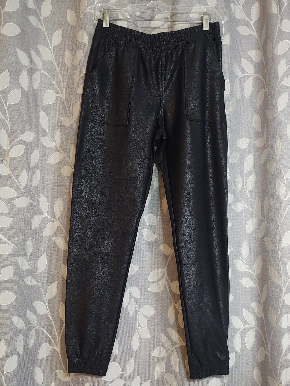 MR Basics Shimmery Black Jogger Pants Slacks size M